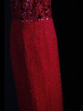 Vintage Sheath Halter 1950s Red Sequined Evening For Women Party Dresses Long Formal Prom Dresses 20th Birthday Gown HZ0311