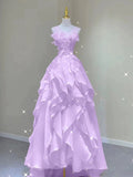 Pink princess evening dress, fairy party dress, girl¡¯s birthday flower dress, Sweet 16 Prom Dresses HZ0311