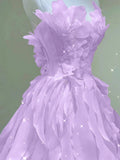 Pink princess evening dress, fairy party dress, girl¡¯s birthday flower dress, Sweet 16 Prom Dresses HZ0311