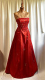 Vintage A line Strapless Burgundy Satin For Women Party Dresses Formal Prom Dress Inspo 22th Birthday Gown HZ0311