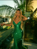 Sexy Prom Dresses Inspiration Mermaid Spaghetti Strap Champagne Semi Formal Party Dress For Teens High Schools HZ0311