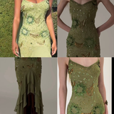 Sexy Prom Dresses Impress High Low Spaghetti Straps Sage Green Chiffon With Beads Semi Formal Graduation Party Dress For Teens High Schools HZ0311