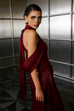 Classy Prom Dresses Inspiration A line High Neck Wine Red Burgundy Satin Long Semi Formal Dance Grad Prom Dress For Teens High Schools HZ0311