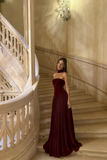 Elegant A line Strapless Light Sky With Scarf Winter Long Formal Ideas Prom Evening Dress Dinner Outfits Party Gowns For Women HZ0311