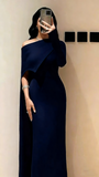 Elegant Mermaid One Shoulder Burgundy With Sleeves Winter Long Formal Ideas Prom Evening Dress Dinner Outfits Party Gowns For Women HZ0311