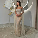 Elegant Mermaid Strapless Burgundy With Sequins Scarf Long Formal Fancy Evening Dress Dinner Outfits Classy Party Gowns HZ0311