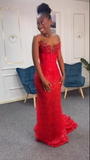 Elegant Mermaid Sweetheart Sequin With Beadings Long Formal Prom Evening Dress Dinner Outfits Party Gowns HZ0311