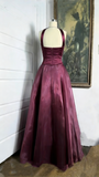 Modest Senior Prom Dresses High Schools Inspiration A Line Halter Burgundy Semi Formal Grad Long Prom Dress For Teens HZ0311
