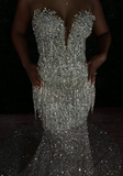 Classy Mermaid Sweetheart Silver Gray Sequins Prom Dresses Party Dress Long Evening Dresses HZ0311