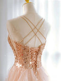 Chic Mermaid Spaghetti Straps Lilac Sequins Long Formal Fancy Prom Evening Dress Dinner Outfits Party Gowns For Teens HZ0311