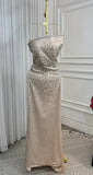 Modest Senior Prom Dresses High Schools Inspiration Mermaid Strapless Sequins Semi Formal Grad Long Prom Dress For Teens HZ0311