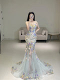 Princess Mermaid Sweetheart Lace Floral Long Prom Dress Fashion Aesthetic For Teens Formal Dresses Party Outfits Prom Gown HZ0311