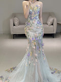 Princess Mermaid Sweetheart Lace Floral Long Prom Dress Fashion Aesthetic For Teens Formal Dresses Party Outfits Prom Gown HZ0311