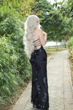 Spaghetti Straps Floral Long Prom Dresses Sheath Sexy Party Dress For Teens HZ0311