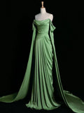 Graceful Mermaid Purple Off the Shoulder Pleats Prom Dress Evening Dresses Party Gowns HZ0311