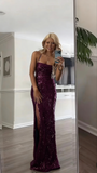 Classy Tiffany Blue Sequins Dress Formal Mermaid Prom Outfit Weddings Long Party Dresses HZ0311