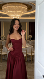 Elegant Mermaid Spaghetti Straps Chiffon Pink Long Prom Dresses Formal Party Gowns Vestidos De Dia HZ0311
