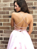 Unique A line Spaghetti Straps Pale Yellow Satin Long Prom Dresses Formal Gown Inspo Evening Outfit HZ0311