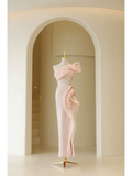 Cute Sheath One Shoulder Pink Long Prom Dresses Impress 19th Birthday Outfits Prom Gown HZ0311