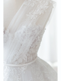 Simple Ball Gown Off The Shoulder Satin Lace White Fit And Flare Long Floor Length Pleats Wedding Dress HZ0311