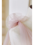 Cute Ball Gown Spaghetti Strap Light Pink Tulle Pleated Long Prom Dresses For Teens Formal Dress Formal Dress Prom Gown HZ0311