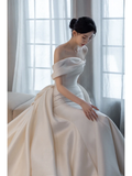 Women¡¯s Off The Shoulder Mermaid Bridal Wedding Dress With Pleated Floor Length Brides Gown for Bride HZ0311