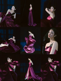 Simple A Line Strapless Grape Satin Long Prom Dresses Impress 18th Birthday Outfits Prom Gown HZ0311