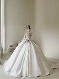 Princess Women's Wedding Dress With Gloves for Bride Lace Applique Sweetheart Brides Dress Sweetheart Ball Gowns HZ0311