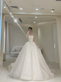 Princess Women's Wedding Dress for Bride Tulle Brides Dress Ball Gowns Strapless Wedding Gowns HZ0311