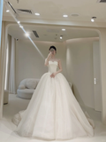 Princess Women's Wedding Dress for Bride Tulle Brides Dress Ball Gowns Strapless Wedding Gowns HZ0311