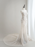 Timeless Women's White Sweetheart Wedding Dress Mermaid Lace for Bride Applique Brides Dresses HZ0311