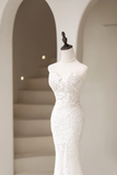 Modest Women¡¯s Mermaid Sweetheart Bridal Wedding Dresses With Lace Appliques Floor Length Tulle Brides Gown for Bride HZ0311