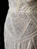 Timeless Women's Mermaid Spaghetti Straps White Sequins With Feathers Wedding Dress for Bride Dresses HZ0311