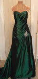 Elegant Mermaid Sweetheart Satin Dark Green Sleeveless Long Floor Length Prom Dress Inspiration Prom Dresses HZ0311