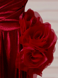 Chic Prom Dresses Aesthetic Mermaid Strapless Burgundy With Pleated Inspiration Impress Long Party Formal Gown For Teenagers High Schools HZ0311