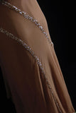 Unique Mermaid Halter Brown Chiffon 90s With Beads Floor Length Evening For Women Party Dresses Long Formal Prom Dresses 21st Birthday Gowns HZ0311