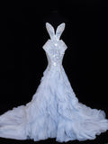 Sequin Prom Dress Aesthetic Mermaid Strapless With Pleated Style Impress Tulle Long Prom Dresses Party Formal Gowns HZ0311