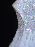 Sequin Prom Dress Aesthetic Mermaid Strapless With Pleated Style Impress Tulle Long Prom Dresses Party Formal Gowns HZ0311