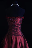 Retro Ball Gown Strapless Burgundy Tulle 90s With Beads Evening For Women Party Dresses Long Formal Prom Dresses 21st Birthday Gowns HZ0311