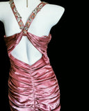 Vintage Sheath Strap Pleated Pink Hoco Gowns Short 16th Birthday Dress Homecoming Dresses Cocktail Gown HZ0311
