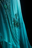 Unique Mermaid Spaghetti Strap Blue 90s With Beads For Women Party Dresses Long Formal Prom Dress 20th Birthday Gowns HZ0311