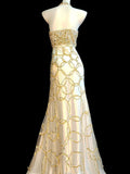 Modest Mermaid Halter Gold Beaded Long Prom Dresses High School Teens Senior Graduation Dance Party Outfits HZ0311