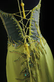 Glitter A line Halter Bud Green Chiffon Silver Beads For Women Party Dresses Long Formal Prom Dress 18th Birthday Gown HZ0311