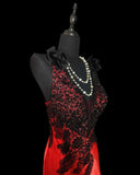 Modest Mermaid V Neck Red Satin Sleeveless Long Prom Dresses High School Senior Graduation Dance Party Outfits HZ0311