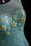 Vintage Prom Dresses 90s Formal Mermaid Scoop Neck Blue Tulle Long Party Gowns Prom Dresses HZ0311