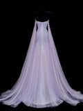 Modest Prom Dress Aesthetic Mermaid Off The Shoulder Lilac Tulle With Cape Style Impress Long Prom Dresses Party Formal Gowns HZ0311