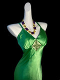Modest Sheath Spaghetti Strap Green Satin Evening Dresses High School Teens Senior Night Dance Prom Outfits HZ0311