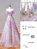 Modest Prom Dresses Aesthetic Ball Gown Off The Shoulder Lilac Tulle Inspiration Impress Long Party Formal Gown For Teenagers High Schools Girls HZ0311