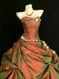 Vintage Ball Gown Strapless Taffeta Sleeveless Long Quinceanera Dress Birthday Sweet 15 16 Birthday Outfits HZ0311
