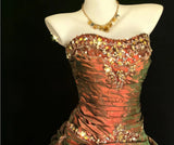 Vintage Ball Gown Strapless Taffeta Sleeveless Long Quinceanera Dress Birthday Sweet 15 16 Birthday Outfits HZ0311
